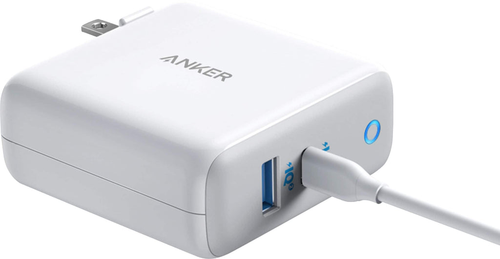 Anker - PowerPort PD 60W GaN Fast Charger and USB-C to C Cable 6ft for Macbook and Mobile Devices - White