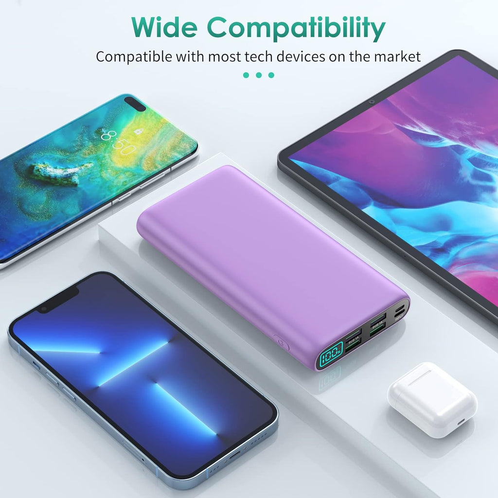 Portable Charger 38800mAh,LCD Display Power Bank,5 USB Outputs Battery Pack Backup, USB-C in&out Dual Input Phone Charging Compatible with iPhone 16/15/14/13 Pro/12,Android Samsung Galaxy Pixel Nexus