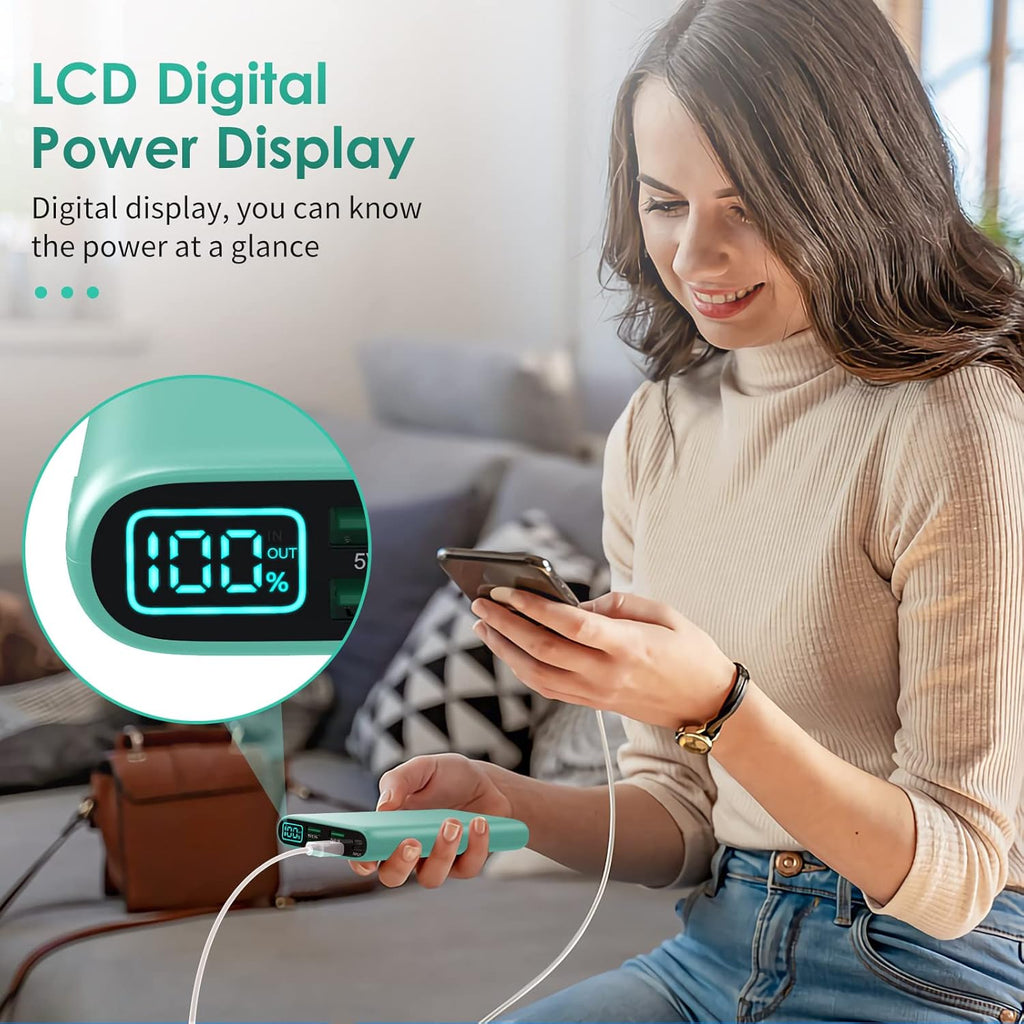 Portable Charger 38800mAh,LCD Display Power Bank,5 USB Outputs Battery Pack Backup, USB-C in&out Dual Input Phone Charging Compatible with iPhone 16/15/14/13 Pro/12,Android Samsung Galaxy Pixel Nexus